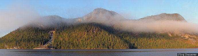 Bonne Bay Little Pond, CAN, Canada, fog, hills, Little Bonne Bay Pond, Lomond, Newfoundland and Labrador, Kanada