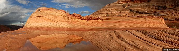 Reflexions of Second Wave United States, Nevada, Coyote Buttes, pattern, blue sky, sky, clouds, USA, Vereinigte Staten