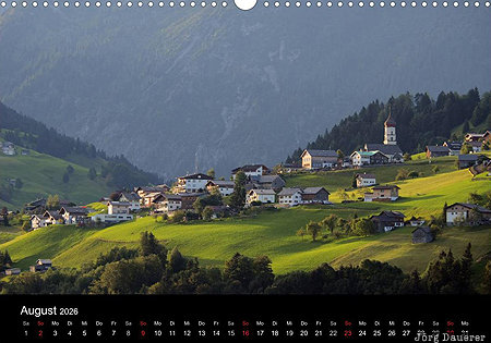 Raggal, Vorarlberg, Austria, calendar, August, Österreich, Oesterreich