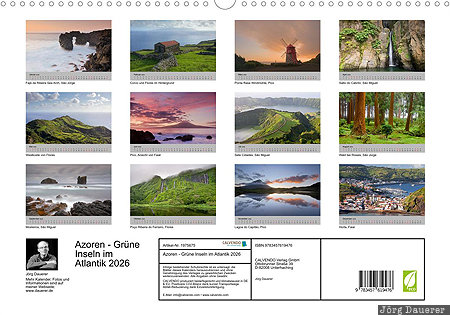 Azores, Azoren, Portugal, calendar, Index Page, German