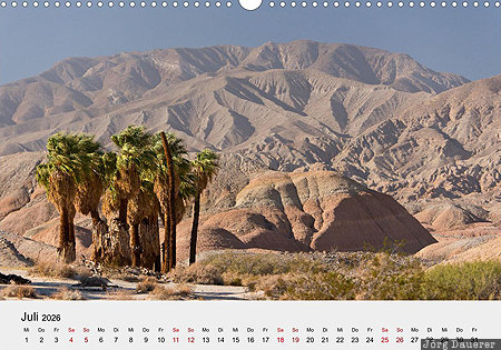 Anza-Borrego Desert State Park, San Diego County, California, USA, calendar, July, German, United States, Vereinigte Staten, Kalifornien, CA