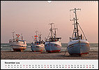 Calendar Denmark November: Boats at Thorup Strand