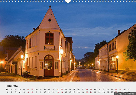 Ribe, Southern Denmark, Denmark, calendar, June, German, Dänemark, Daenemark