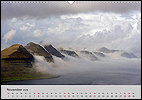 Calendar Faroe Islands November: Kalsoy, Northern Islands