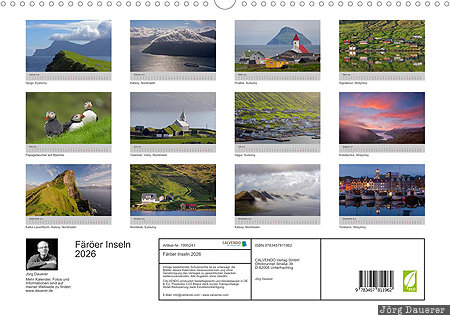 Index Page, Faroe Islands, F&auml;r&ouml;er Inseln, Denmark, calendar, German, F&auml;r&ouml;er-Inseln, Faeroeer-Inseln