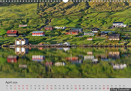 Signabour, Streymoy, Faroe Islands, F&auml;r&ouml;er Inseln, Denmark, calendar, April, F&auml;r&ouml;er-Inseln, Faeroeer-Inseln