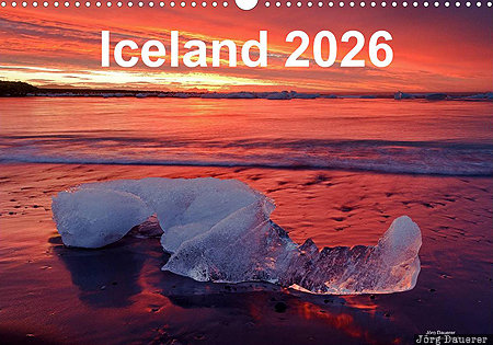 Ice, Jökulsárlón glacial lake, Austurland, sunrise, Iceland, English, calendar