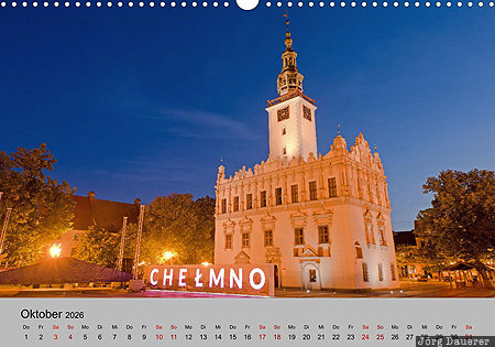Chelmno, Kuyavian-Pomerania, Poland, calendar, October, German