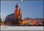 Calendar Polen January: Saint Mary’s Basilica, Krakow