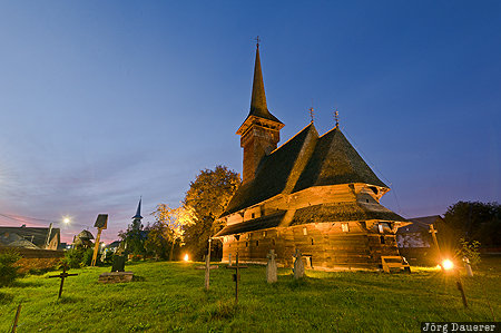 Bogdan Voda, Maramures, Romania, ROU, Biserica de Lemn Sf&acirc;ntu Nicolae, blue hour, church