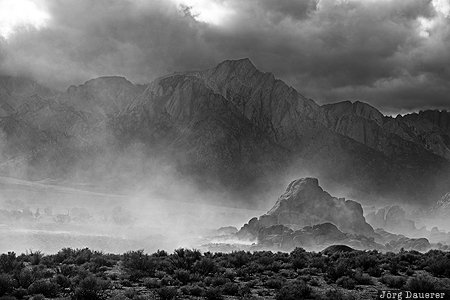 Sandstorm Alabama Hills, California, Lone Pine, United States, USA, dust, evening light, Vereinigte Staten, Kalifornien, CA