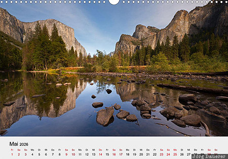 Yosemite National Park, Mariposa County, California, USA, calendar, May, German, United States, Vereinigte Staten, Kalifornien, CA