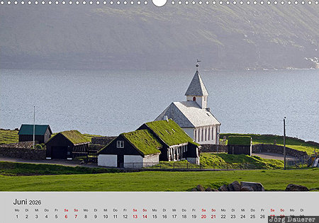Vidareidi, Vidoy, Northern Islands, Faroe Islands, F&auml;r&ouml;er Inseln, Denmark, calendar, F&auml;r&ouml;er-Inseln, Faeroeer-Inseln