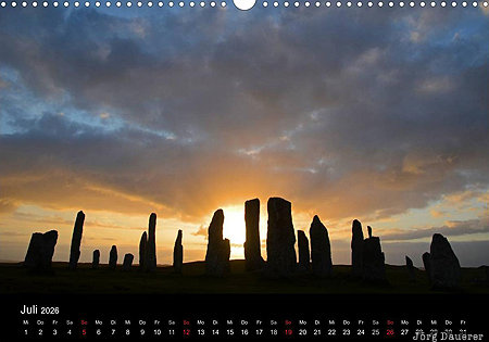 Callanish Stones, Isle of Lewis, Highlands, Scotland, calendar, July, United Kingdom, Gro&szlig;britannien, Vereinigtes K&ouml;nigreich, Schottland, Grossbritannien, Vereinigtes Koenigreich